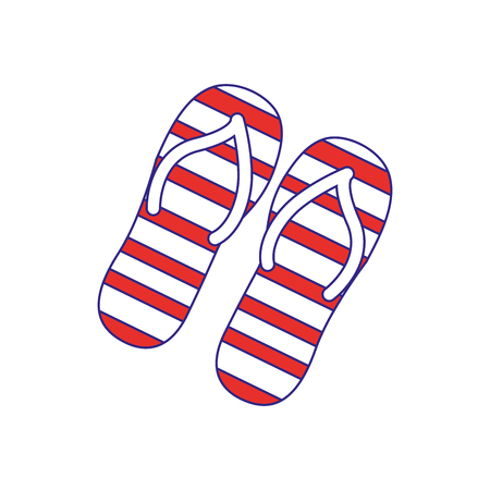 Sandals of shoes footwear and beach theme Isolated design Vector illustration.のイラスト素材