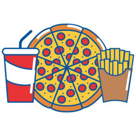 Pizza of fast food and urban menu theme Isolated design Vector illustrationのイラスト素材