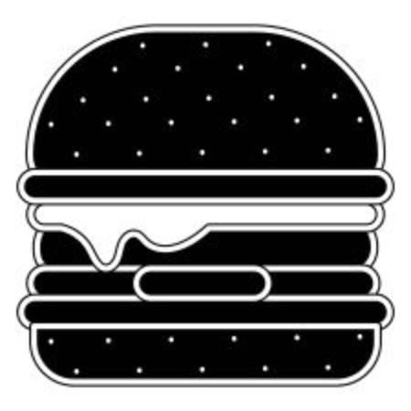 Hamburger of fast food and urban menu theme on white background, vector illustration.のイラスト素材