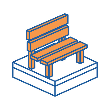Bench of isometric 3d and structure theme Isolated design Vector illustration.のイラスト素材