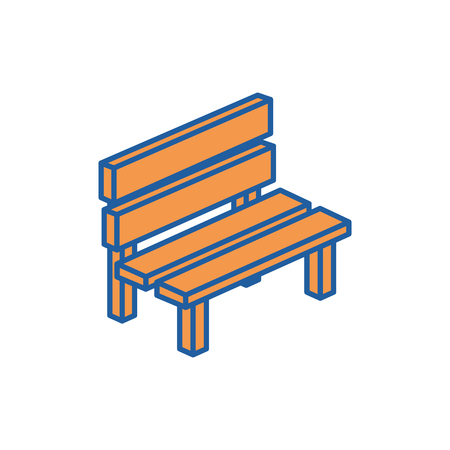 Bench of isometric 3d and structure theme Isolated design Vector illustration.のイラスト素材