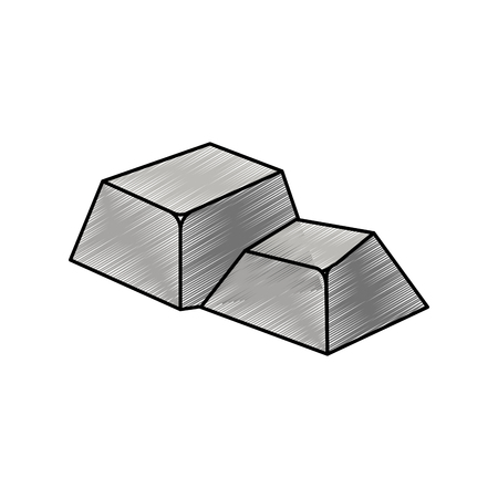 Stone of isometric 3d and structure theme Isolated design Vector illustration.のイラスト素材