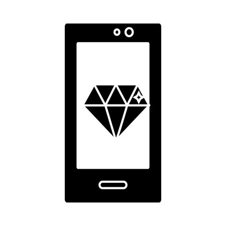 Smartphone and diamond of device gadget technology and electronic theme Isolated design Vector illustrationのイラスト素材