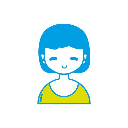Avatar girl with blouse and hairstyle design vector illustrationのイラスト素材