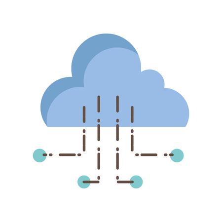 Cloud data with circuits to connection serverのイラスト素材