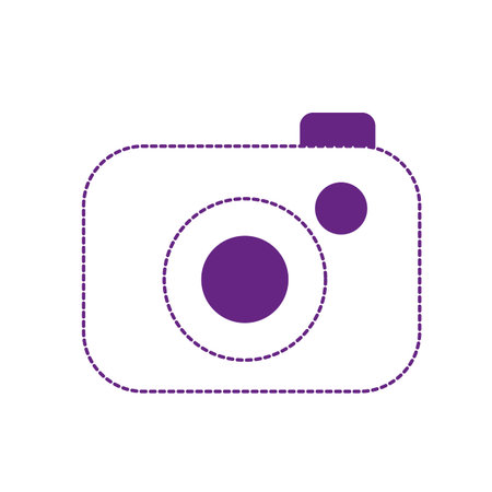 Dotted shape digital camera technology object to photograph vector illustrationのイラスト素材