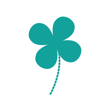 dotted shape natural clover plant with leaves design vector illustrationのイラスト素材