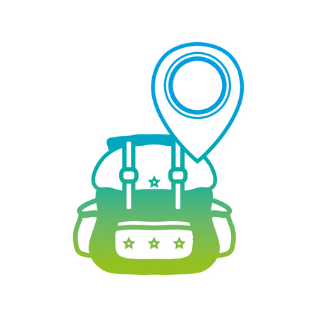 silhouette backpack travel with location symbol design vector illustrationのイラスト素材