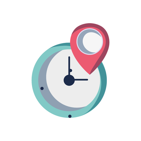 wall clock design with location symbol vector illustrationのイラスト素材