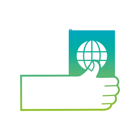 Silhouette hand with passport to travel document idのイラスト素材