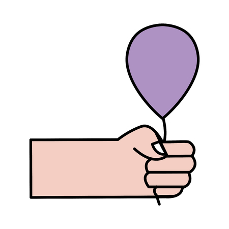 Hand with balloon design decoration celebrationのイラスト素材