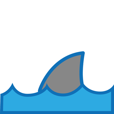 nature ocean waves with shark animal vector illustrationのイラスト素材