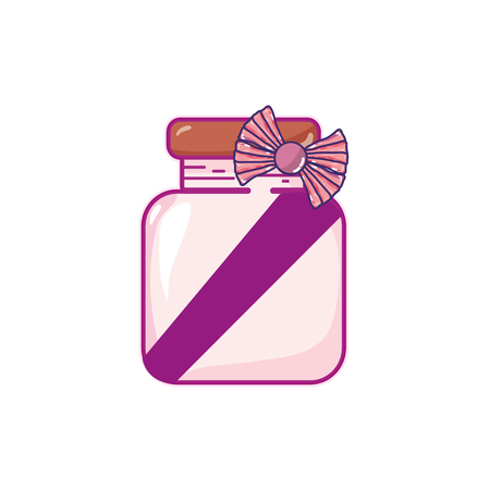crystal jar with ribbon bow decoration design vector illustrationのイラスト素材
