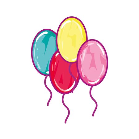 balloons party celebration decoration design vector illustrationのイラスト素材