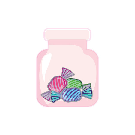 Candies sweet dessert inside crystal jarのイラスト素材