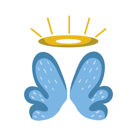 nice aureole and wings of angel designのイラスト素材