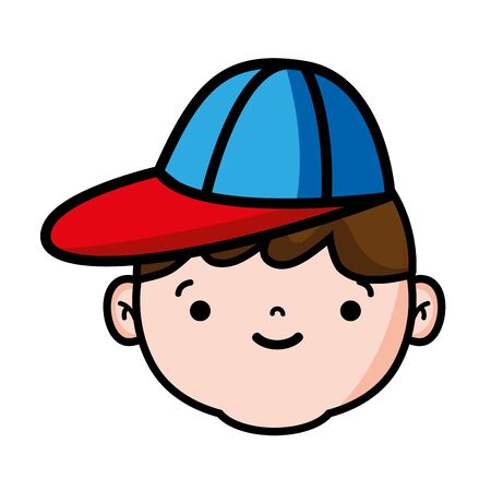 Avatar boy wearing a cap design illustrationのイラスト素材