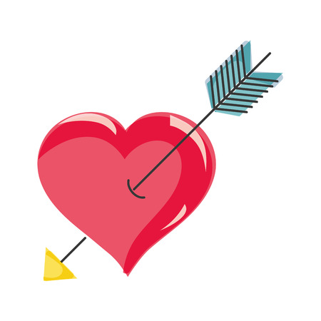 arrow inside romantic heart design vector illustrationのイラスト素材
