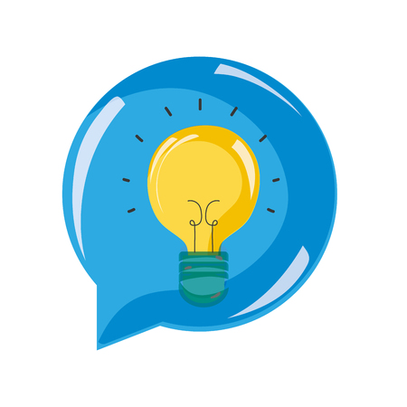 bulb idea inside chat bubble message vector illustrationのイラスト素材