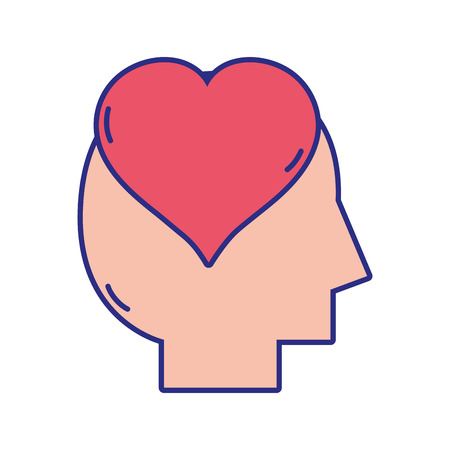 Silhouette man with heart love design inside vector illustrationのイラスト素材