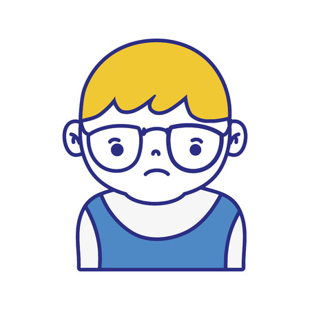 avatar boy with t-shirt and hairstyle design vector illustrationのイラスト素材