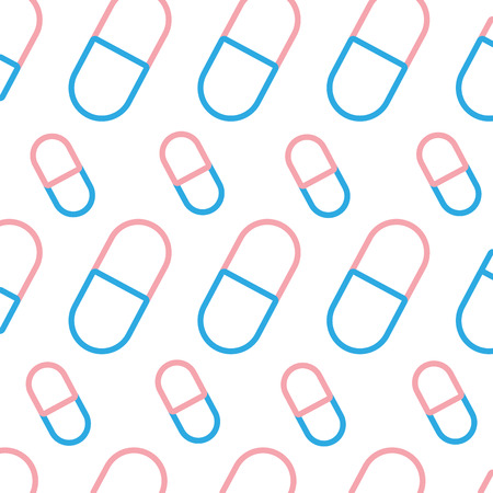 Line pharmaceutical pill drug medical treatment background vector illustrationのイラスト素材