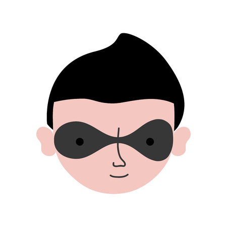 thief crimical head with mask designのイラスト素材