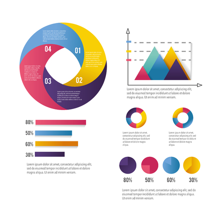 infographic business diagram with information strategy vector illustrationのイラスト素材