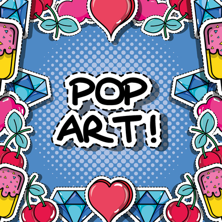 fachion pop art patch background designのイラスト素材