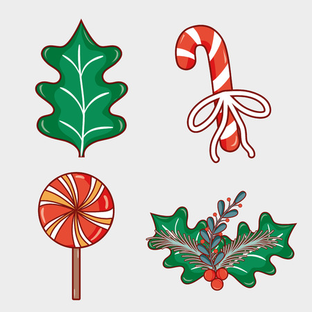 set merry christmas decoration desing to celebrationのイラスト素材