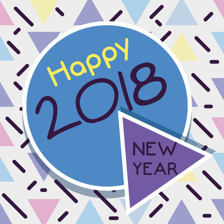 happy new year over color backgroun designのイラスト素材