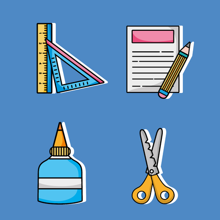 set art and craft creative objectsのイラスト素材