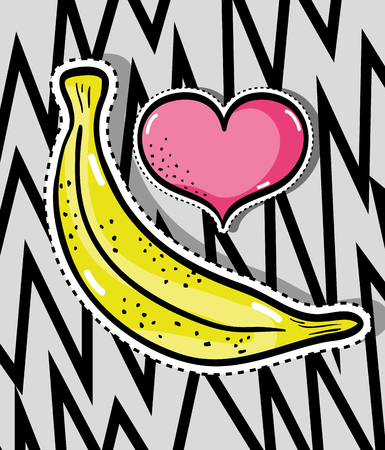 tropical banana patches fruit designのイラスト素材