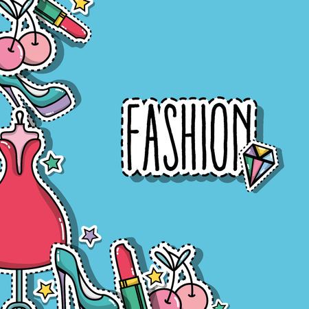 fashion patches trendy backgroun design vector illustrationのイラスト素材