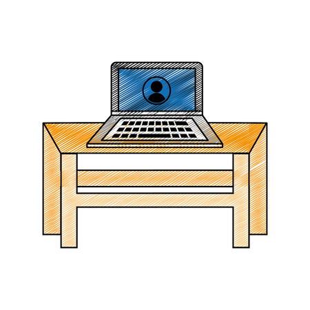 Desk of table wood home and furniture theme Isolated design Vector illustrationのイラスト素材