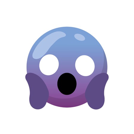 Purple cartoon face emoticon caricature and character theme Isolated design Vector illustrationのイラスト素材