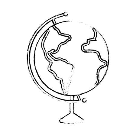 Planet sphere of earth world and map theme Isolated design Vector illustrationのイラスト素材