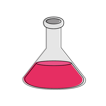 Flask of science laboratory and chemistry theme Isolated design Vector illustrationのイラスト素材