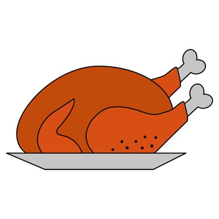 Chicken of food menu and meal theme Isolated design Vector illustrationのイラスト素材