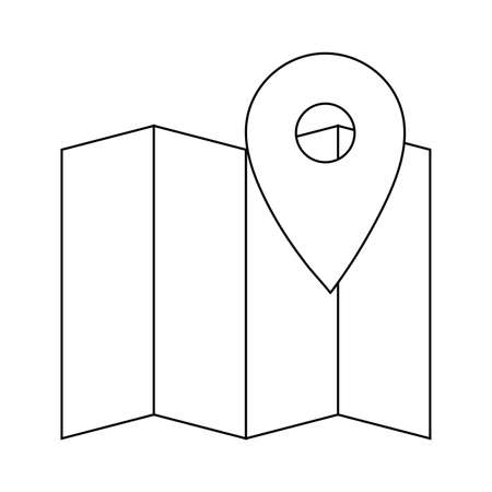 Gps and map of travel navigation and route theme Isolated design Vector illustrationのイラスト素材