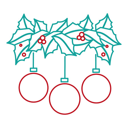 Spheres of merry christmas and decoration theme Isolated design Vector illustrationのイラスト素材