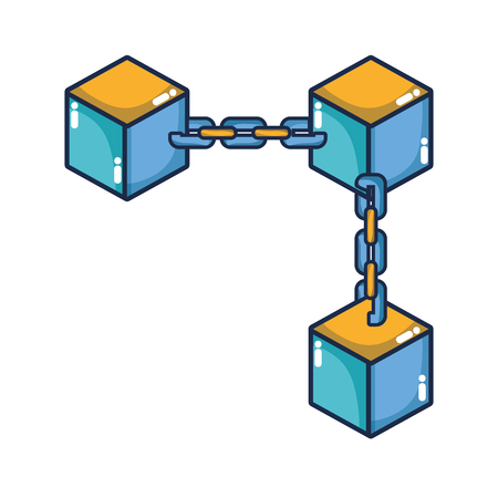 Cube shape of geometric and abstract theme Isolated design Vector illustrationのイラスト素材