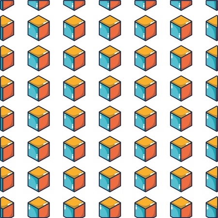 Cube shape of geometric and abstract theme Isolated design Vector illustrationのイラスト素材