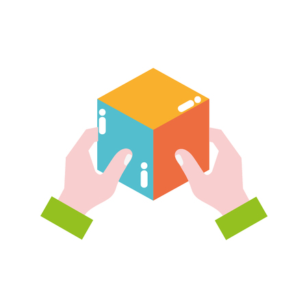 Cube shape of geometric and abstract theme Isolated design Vector illustrationのイラスト素材