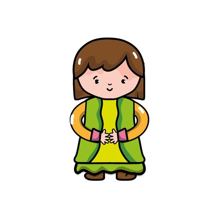 Girl of kid childhood and little people theme Isolated design Vector illustrationのイラスト素材