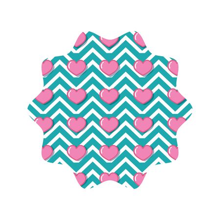 Pattern seal stamp of texture decoration and textile theme Isolated design Vector illustrationのイラスト素材