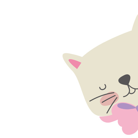 Cartoon cat of animal pet and kitten theme Isolated design Vector illustrationのイラスト素材