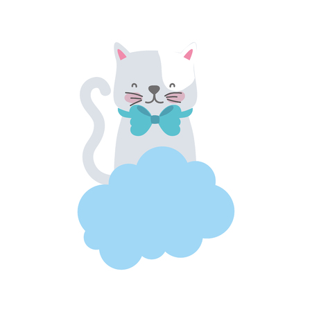 Cartoon cat of animal pet and kitten theme Isolated design Vector illustrationのイラスト素材