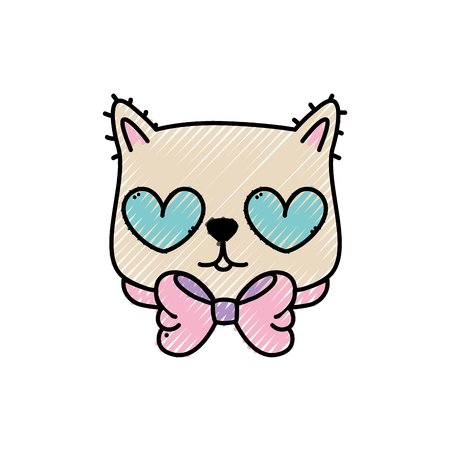 Cartoon cat of animal pet and kitten theme Isolated design Vector illustrationのイラスト素材