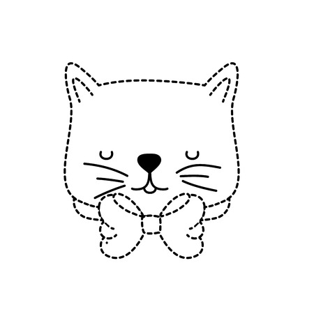 Cartoon cat of animal pet and kitten theme Isolated design Vector illustrationのイラスト素材